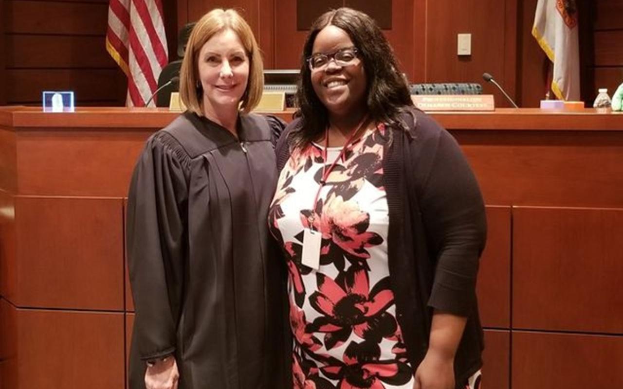 Circuit Judge Patricia Strowbridge and Intern Jessica Etienne