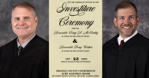 Investiture Ceremony for Judges McCarthy and Walker on September 23